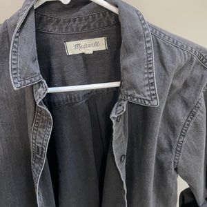 denim oversized ex-boyfriend shirt in lunar wash